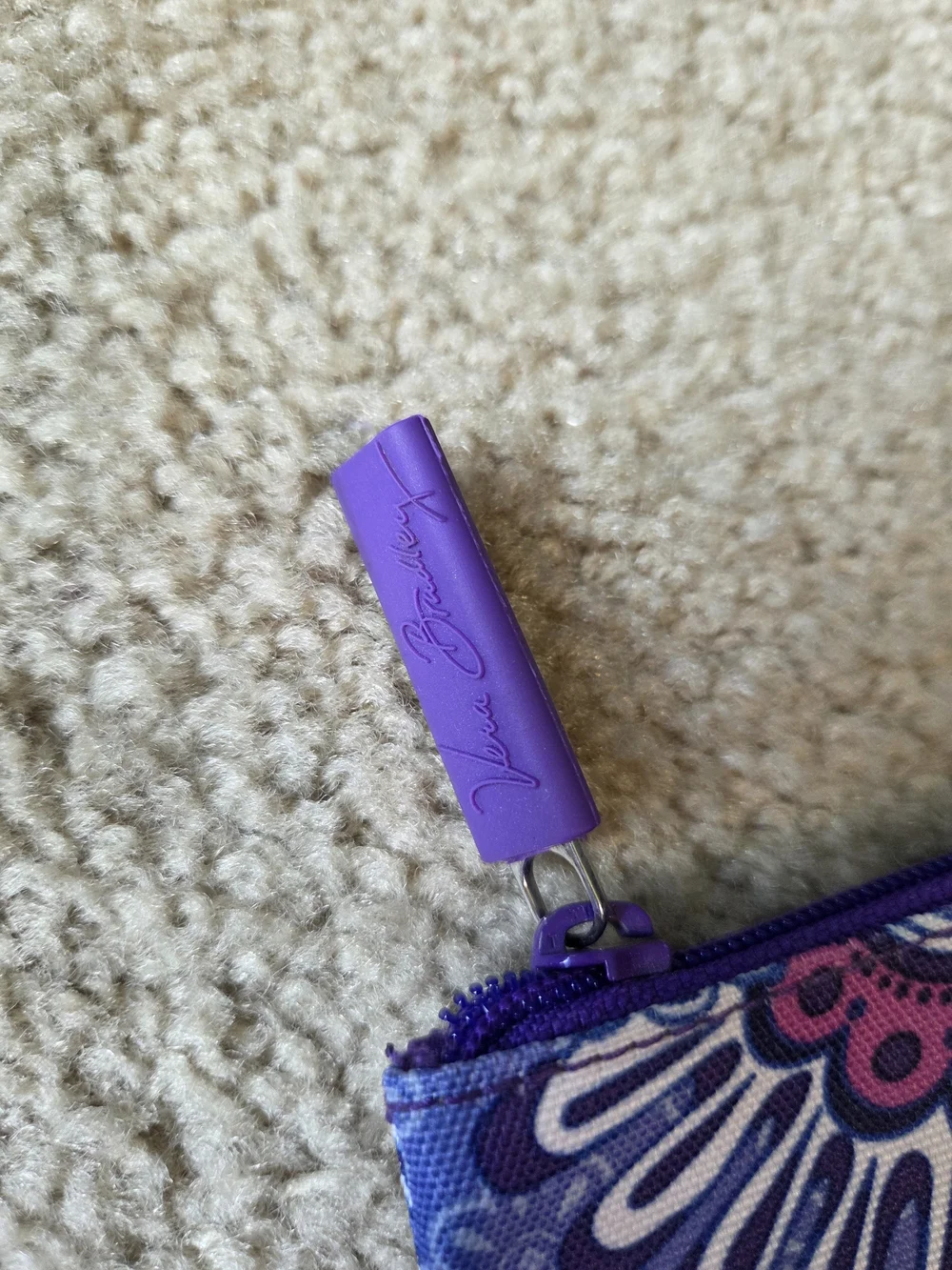 Vera Bradley Zip Pencil Pouch- Lilac Tapestry